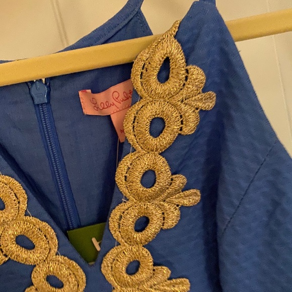 Lilly Pulitzer Dress, dark blue with gold trim. A classic for summer. NWT - Picture 5 of 5